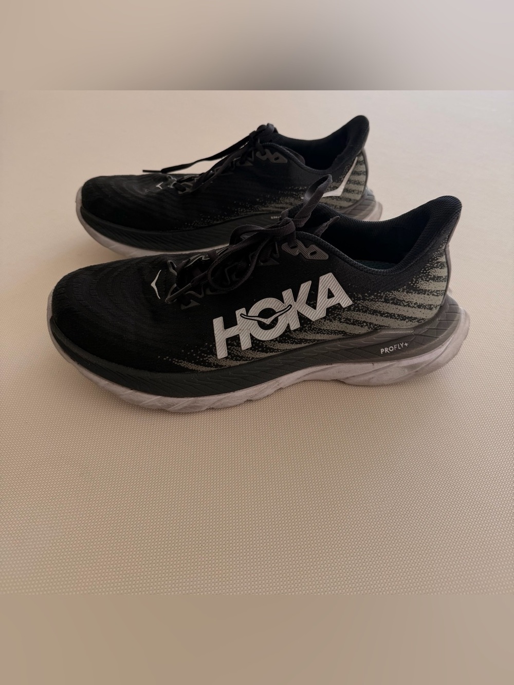Hoka Women's Black and White Performance Sneakers